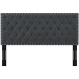 Helena Tufted Full / Queen Upholstered Linen Fabric Headboard Gray MOD-5860-GRY