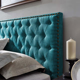 Helena Tufted Full / Queen Upholstered Linen Fabric Headboard Teal MOD-5860-TEA