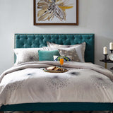 Helena Tufted Full / Queen Upholstered Linen Fabric Headboard Teal MOD-5860-TEA