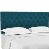 Helena Tufted Full / Queen Upholstered Linen Fabric Headboard Teal MOD-5860-TEA