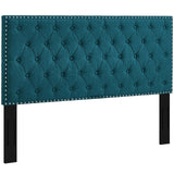 Helena Tufted Full / Queen Upholstered Linen Fabric Headboard Teal MOD-5860-TEA