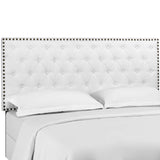 Helena Tufted Full / Queen Upholstered Linen Fabric Headboard White MOD-5860-WHI