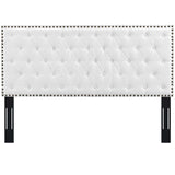 Helena Tufted Full / Queen Upholstered Linen Fabric Headboard White MOD-5860-WHI