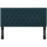 Helena Tufted King and California King Upholstered Linen Fabric Headboard Azure MOD-5861-AZU