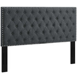 Helena Tufted King and California King Upholstered Linen Fabric Headboard Gray MOD-5861-GRY