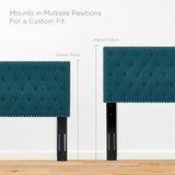 Helena Tufted King and California King Upholstered Linen Fabric Headboard Teal MOD-5861-TEA