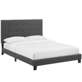 Melanie Full Tufted Button Upholstered Fabric Platform Bed Gray MOD-5878-GRY