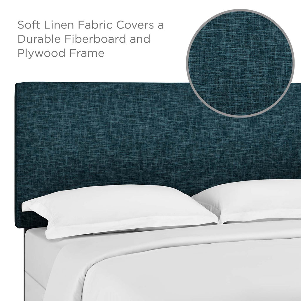 Taylor King and California King Upholstered Linen Fabric Headboard Azure MOD-5883-AZU