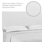 Taylor King and California King Upholstered Linen Fabric Headboard White MOD-5883-WHI