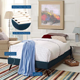 Loryn Twin Fabric Bed Frame with Round Splayed Legs Azure MOD-5887-AZU