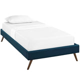 Loryn Twin Fabric Bed Frame with Round Splayed Legs Azure MOD-5887-AZU