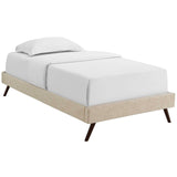 Loryn Twin Fabric Bed Frame with Round Splayed Legs Beige MOD-5887-BEI