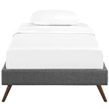 Loryn Twin Fabric Bed Frame with Round Splayed Legs Gray MOD-5887-GRY