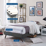 Loryn Twin Fabric Bed Frame with Round Splayed Legs Gray MOD-5887-GRY
