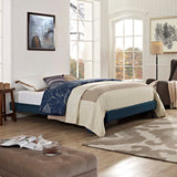 Loryn Full Fabric Bed Frame with Round Splayed Legs Azure MOD-5889-AZU