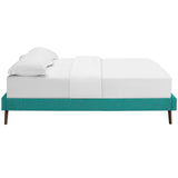Loryn Full Fabric Bed Frame with Round Splayed Legs Teal MOD-5889-TEA