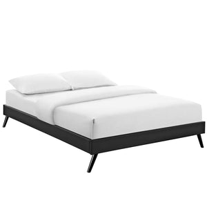 Loryn Queen Vinyl Bed Frame with Round Splayed Legs Black MOD-5890-BLK