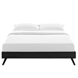 Loryn Queen Vinyl Bed Frame with Round Splayed Legs Black MOD-5890-BLK