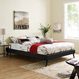 Loryn Queen Vinyl Bed Frame with Round Splayed Legs Black MOD-5890-BLK