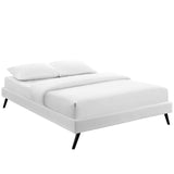 Loryn Queen Vinyl Bed Frame with Round Splayed Legs White MOD-5890-WHI