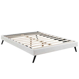 Loryn Queen Vinyl Bed Frame with Round Splayed Legs White MOD-5890-WHI