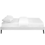 Loryn Queen Vinyl Bed Frame with Round Splayed Legs White MOD-5890-WHI