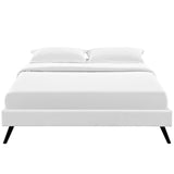 Loryn Queen Vinyl Bed Frame with Round Splayed Legs White MOD-5890-WHI