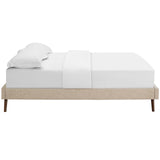 Loryn Queen Fabric Bed Frame with Round Splayed Legs Beige MOD-5891-BEI