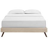 Loryn Queen Fabric Bed Frame with Round Splayed Legs Beige MOD-5891-BEI