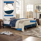 Loryn King Fabric Bed Frame with Round Splayed Legs Azure MOD-5893-AZU