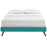 Loryn King Fabric Bed Frame with Round Splayed Legs Teal MOD-5893-TEA