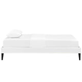 Tessie Twin Vinyl Bed Frame with Squared Tapered Legs White MOD-5894-WHI