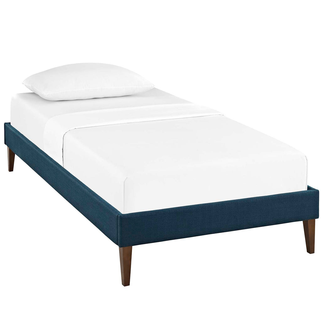 Modway Furniture Tessie Twin Fabric Bed Frame with Squared Tapered Legs Azure 80.5 x 42.5 x 13