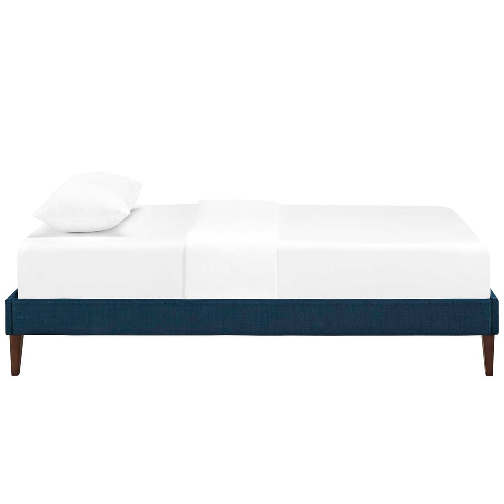 Modway Furniture Tessie Twin Fabric Bed Frame with Squared Tapered Legs Azure 80.5 x 42.5 x 13