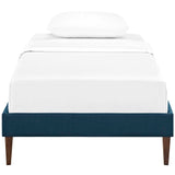 Modway Furniture Tessie Twin Fabric Bed Frame with Squared Tapered Legs Azure 80.5 x 42.5 x 13