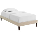 Tessie Twin Fabric Bed Frame with Squared Tapered Legs Beige MOD-5895-BEI