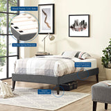 Tessie Twin Fabric Bed Frame with Squared Tapered Legs Gray MOD-5895-GRY