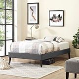 Tessie Twin Fabric Bed Frame with Squared Tapered Legs Gray MOD-5895-GRY