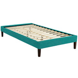 Tessie Twin Fabric Bed Frame with Squared Tapered Legs Teal MOD-5895-TEA