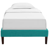 Tessie Twin Fabric Bed Frame with Squared Tapered Legs Teal MOD-5895-TEA