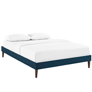 Modway Furniture Tessie Full Fabric Bed Frame with Squared Tapered Legs Azure 57.5 x 80.5 x 13