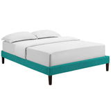 Tessie Full Fabric Bed Frame with Squared Tapered Legs Teal MOD-5897-TEA