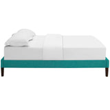 Tessie Full Fabric Bed Frame with Squared Tapered Legs Teal MOD-5897-TEA