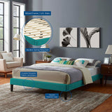 Tessie Full Fabric Bed Frame with Squared Tapered Legs Teal MOD-5897-TEA