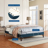 Tessie Queen Fabric Bed Frame with Squared Tapered Legs Azure MOD-5899-AZU