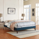 Tessie Queen Fabric Bed Frame with Squared Tapered Legs Azure MOD-5899-AZU