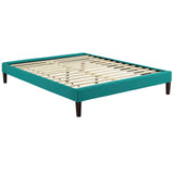 Tessie Queen Fabric Bed Frame with Squared Tapered Legs Teal MOD-5899-TEA