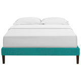 Tessie Queen Fabric Bed Frame with Squared Tapered Legs Teal MOD-5899-TEA