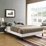 Tessie King Vinyl Bed Frame with Squared Tapered Legs White MOD-5900-WHI
