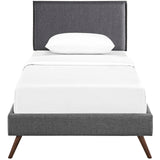 Amaris Twin Fabric Platform Bed with Round Splayed Legs Gray MOD-5902-GRY